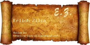 Erlich Zilia névjegykártya